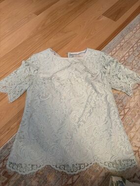 Ted Baker Mint Lace Top with Scalloped Trim